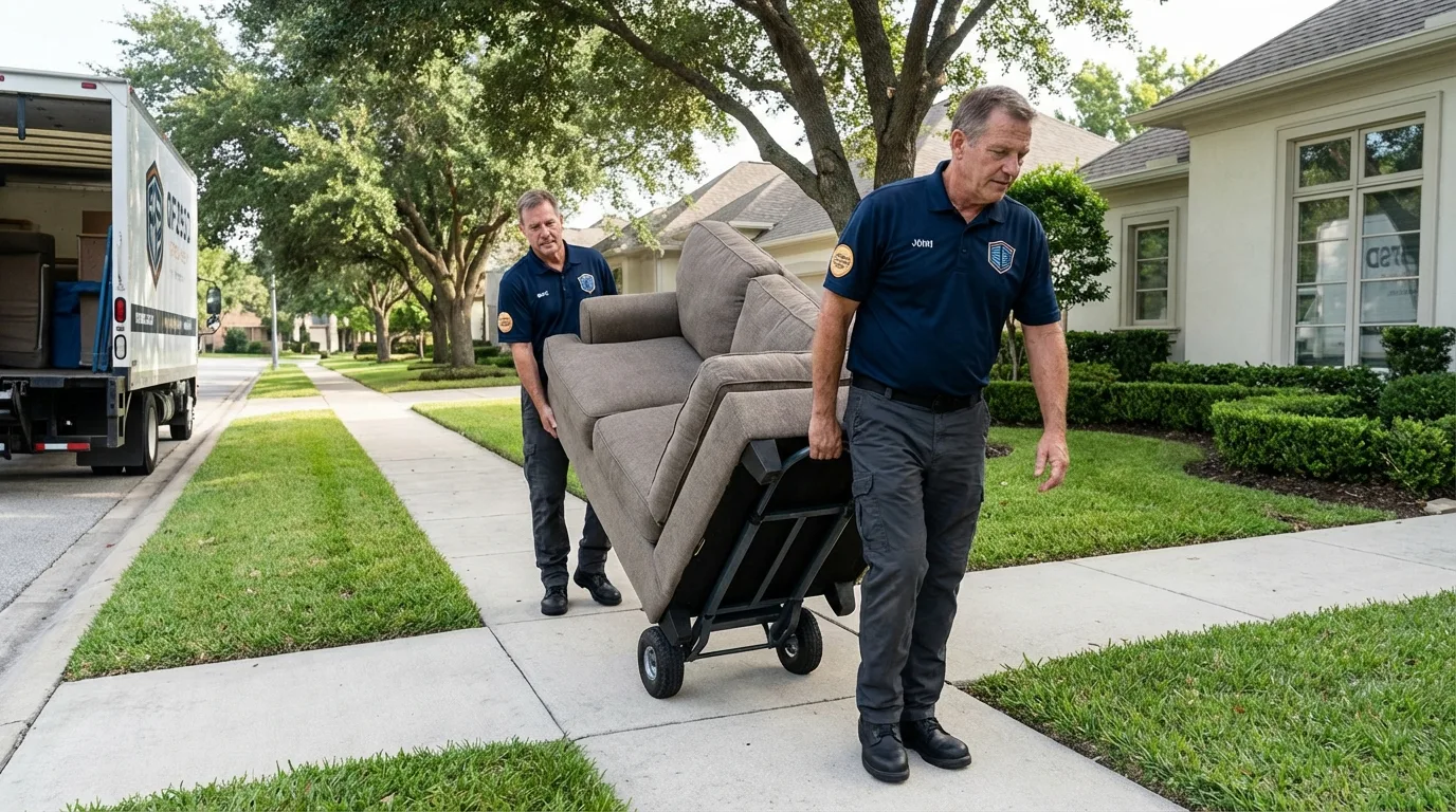 Local residential moving crew loading furniture in Hillsborough, NH